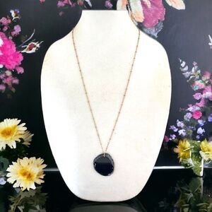 New Ruff Hewn Necklace Polished Pendant Gold Tone Long Women's Fashion  1U